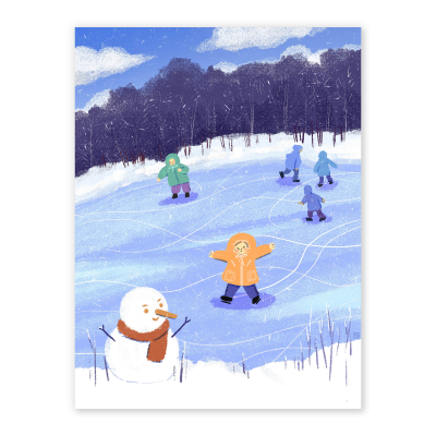 Winter Fun – poster by Yao Jian