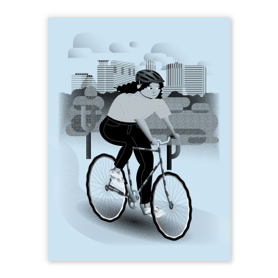 Boom Island Biking poster by Anh Tran