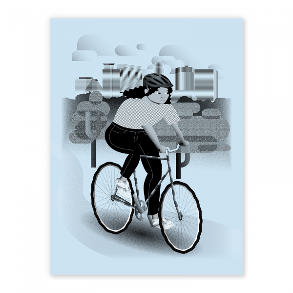 Boom Island Biking poster by Anh Tran
