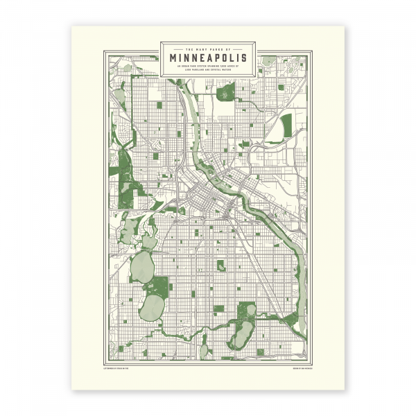 The Many Parks of Minneapolis poster by Sam Michaels and Studio on Fire