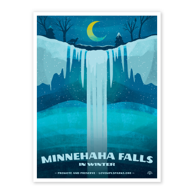 Frozen Falls poster by Liina Lundin